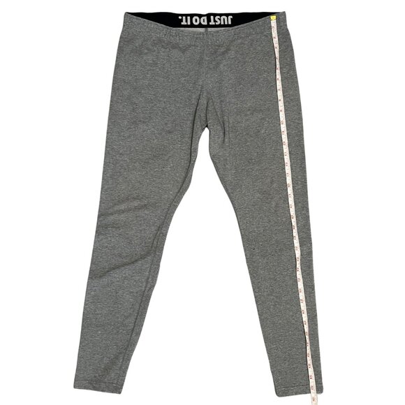 Nike Women's Gray Leggings Size L High Rise Stretch Activewear Sporty Athleisure - Picture 7 of 13